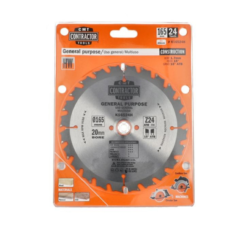Пильний диск по дереву CMT 165x20x24z K1.7/1.1 (K16524H) Одеса - фото 1