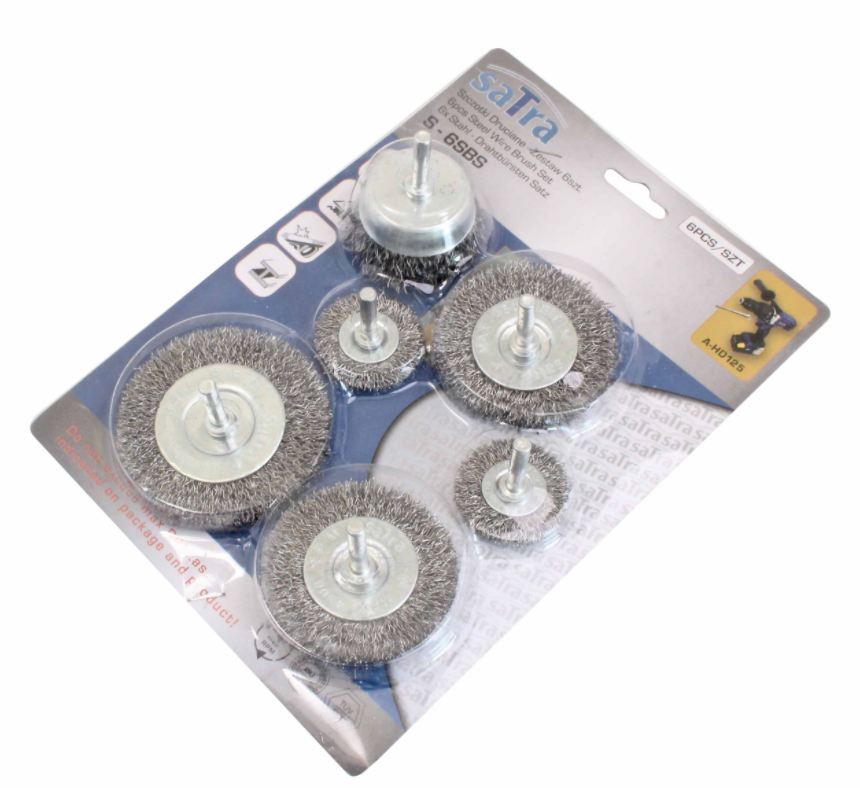 Набір зачистих щіток з нержавіючої сталі 6шт. (на дель) SATRA S-6SBS Чернігів - фото 2