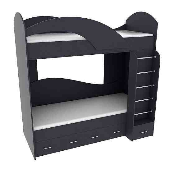 Кровать двухэтажная, Антрацит, 2040х1000х2000 Львов