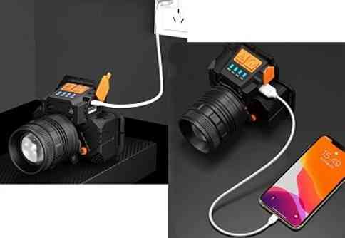 Налобний ліхтар Y10-T6 zoom + датчик руху + microUSB + PowerBank Вінниця