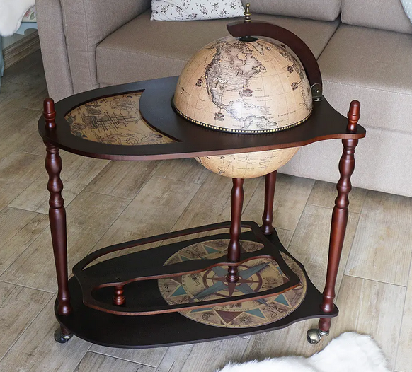 Глобус бар напольный со столиком кремовой сферы Киев - изображение 1