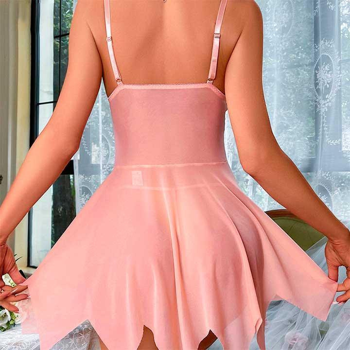 Спокусливий пеньюар рожевий — S/M — Еротична білизна Вінниця - фото 3