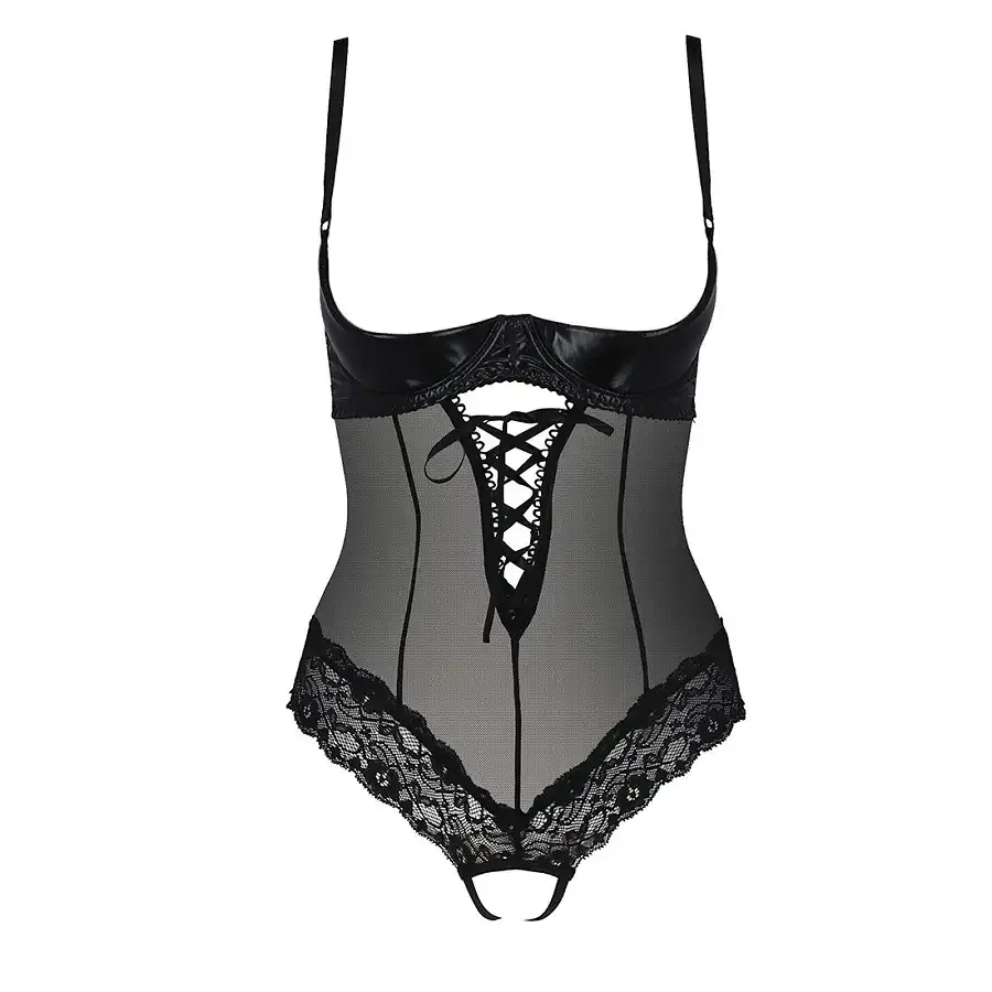 Боді з відкритими грудьми Passion Exclusive NORTH BODY L/XL, black Львов - изображение 3