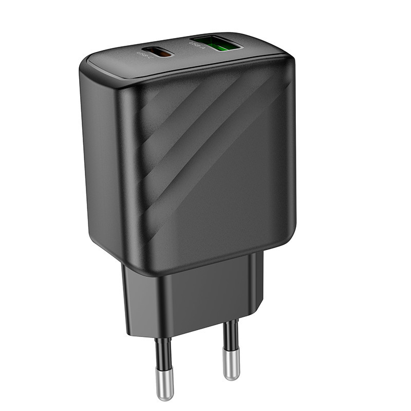 Мережевий зарядний пристрій HOCO CS23A Sunlight dual port PD30W+QC3.0 charger Black Одеса - фото 7