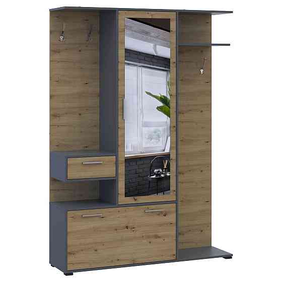 Прихожая Doros Финч 145х37х202 см Графит/Дуб артизан (DRS-011338) Львов