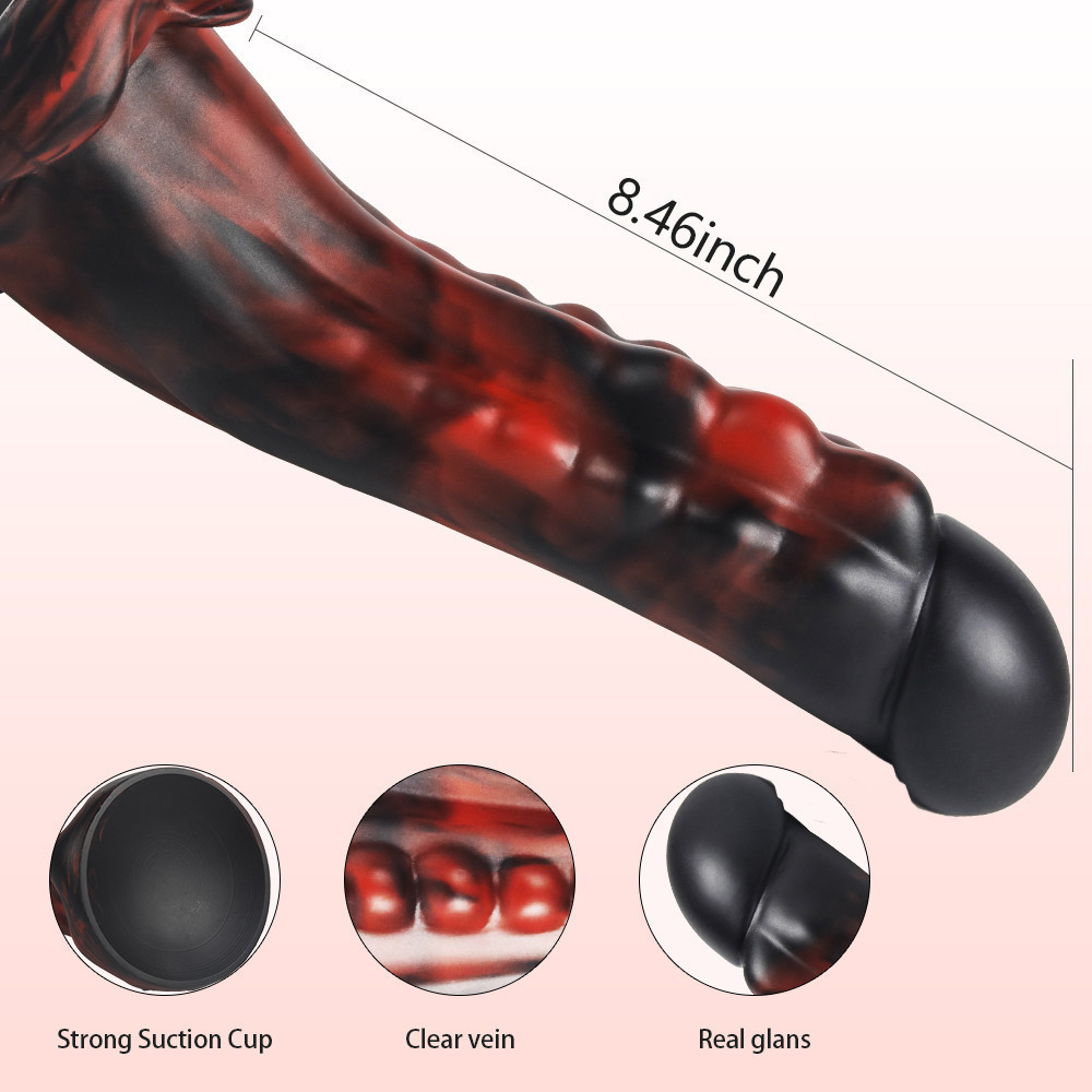 Фантазийный фаллоимитатор с агрессивным рельефом “Dark Red/Black” Sex Aura Киев - изображение 2