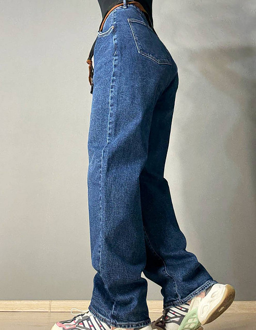 Джинсы женские Liana 478 skater jeans relax широкие с поясом синие, синий, З2, 32, 89 см, 114 см Киев - изображение 3