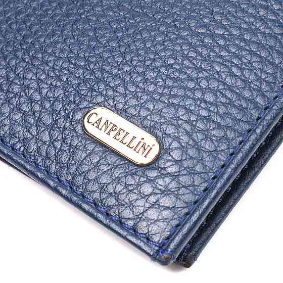 Чоловічий компактний гаманець із натуральної шкіри флотар CANPELLINI 21872 Синій Київ