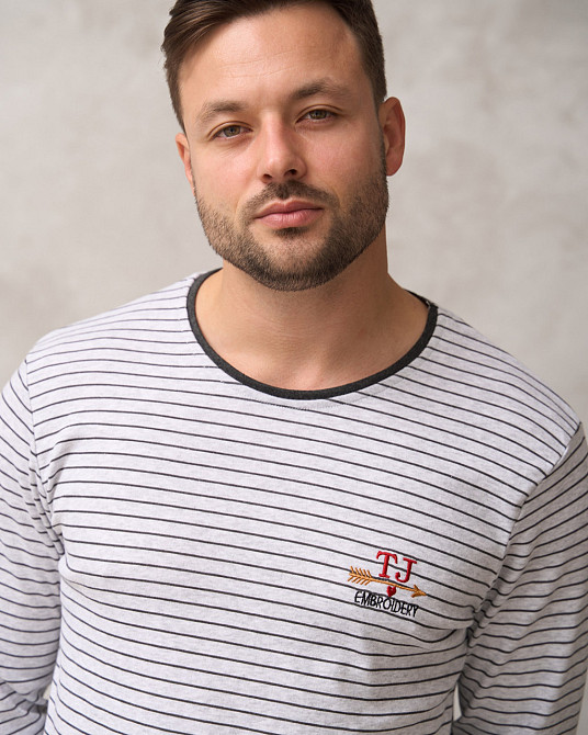 Чоловіча піжама з кофтою в смужку — Family look для пари Tom John 93482 XXL Київ - фото 8