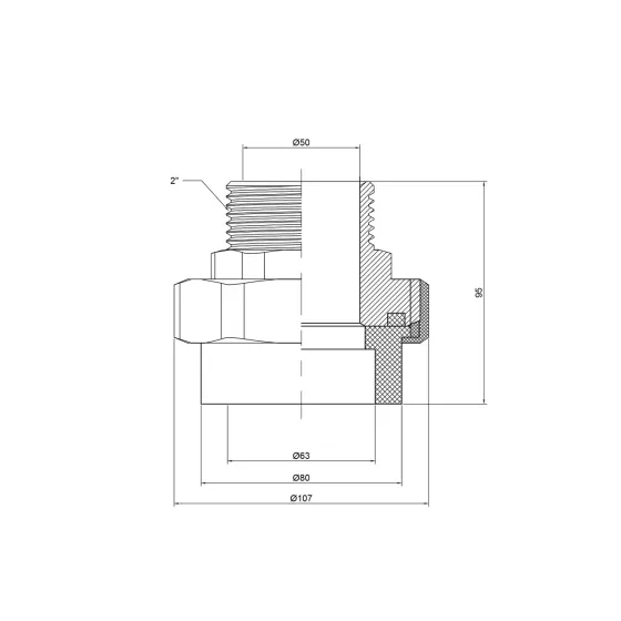 Згін "Американка" PPR Thermo Alliance 63х2" НР Київ