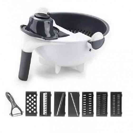 Многофункциональная овощерезка с дуршлагом Basket Vegetable Cutter 7 в 1: 7 лезвий, корзина для промывки, ручная Одесса