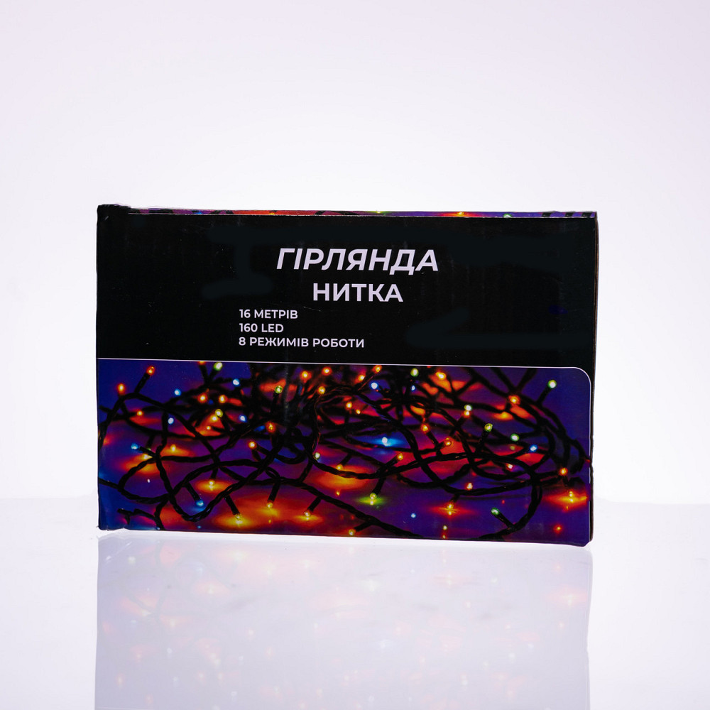 Новорічна гірлянда кімнатна нитка 14 м 160 LED кімнатна гірлянда білий провід Біле світло W160LED16MWW Коломыя - изображение 6
