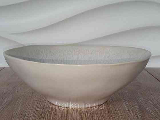 Салатник Olens "Вайт-стоун" 17,5х5,5 см білий із сіро-корич. домішками для дому та ресторану Київ