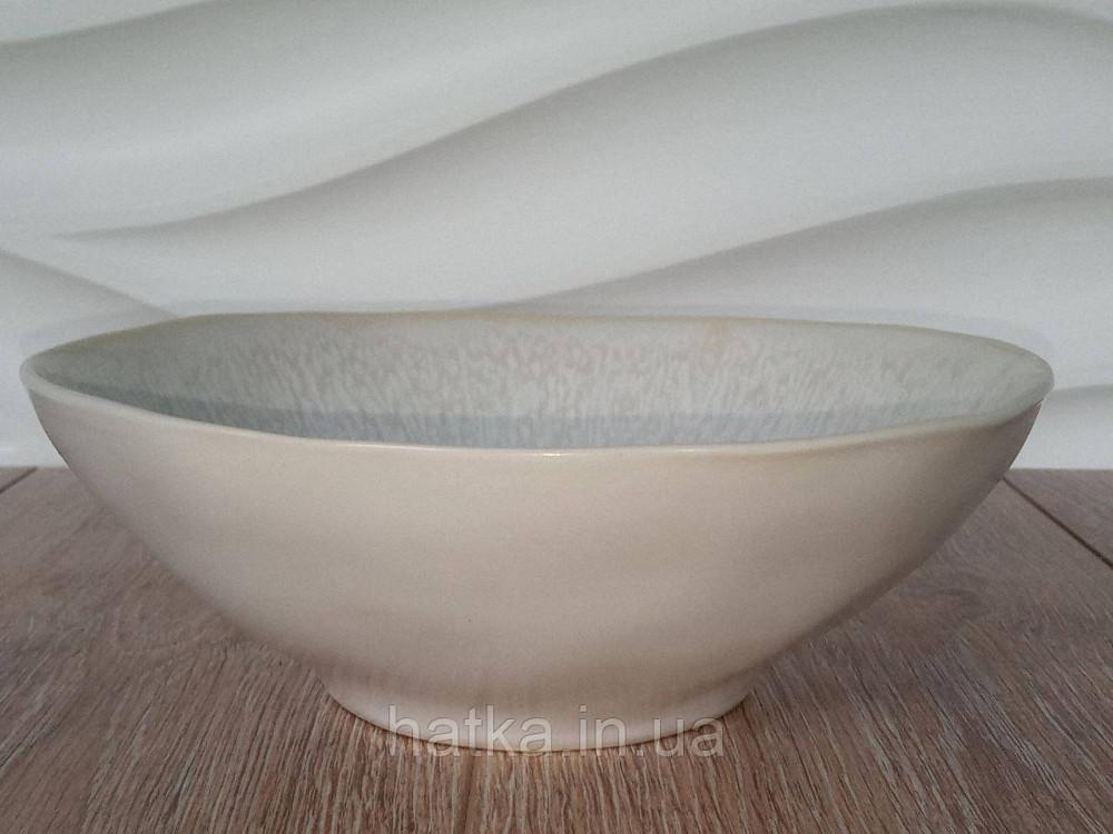 Салатник Olens "Вайт-стоун" 17,5х5,5 см білий із сіро-корич. домішками для дому та ресторану Київ - фото 5