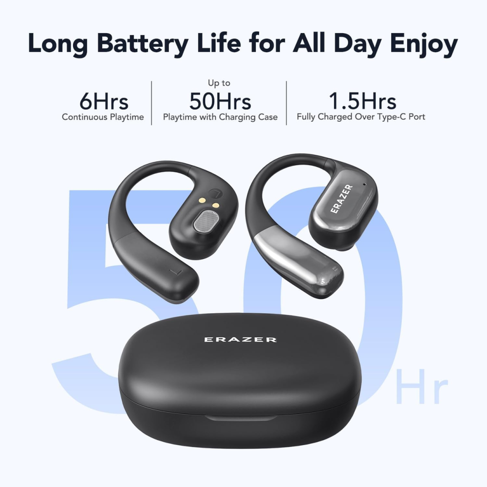 Наушники-переводчики ERAZER X11 Bluetooth 5.4 с AI, перевод в реальном времени на 135 языков, открытая конструкция, до 50 часов Киев - изображение 7