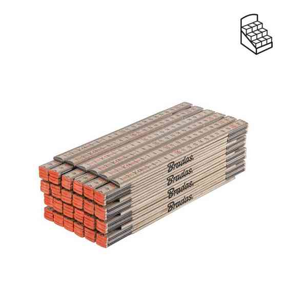 Лінійка розкладна, дерево, 1м, пружина, DIY-MFW11WD/24BOX Київ