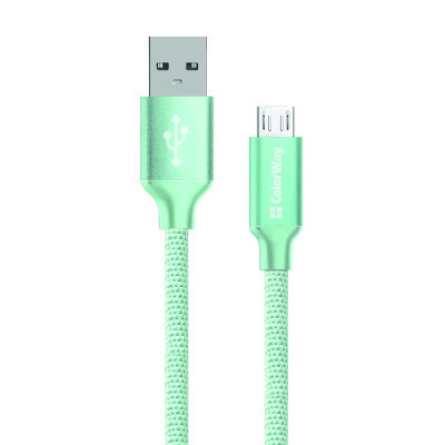 Дата кабель USB 2.0 AM to Micro 5P 1.0m mint ColorWay (CW-CBUM002-MT) Вінниця - фото 1