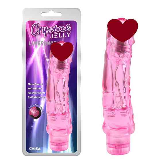 Вибромассажер на батарейках прозрачный Chisa Crystal Jelly Limerence, розовый Sex Aura Киев