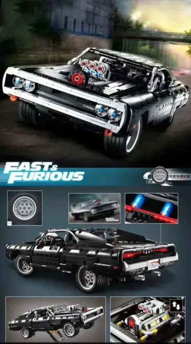 Конструктор Technic Dodge Charger, Доминика Торетто, 1077 деталей совместимый с Lego technic лего Киев - изображение 5