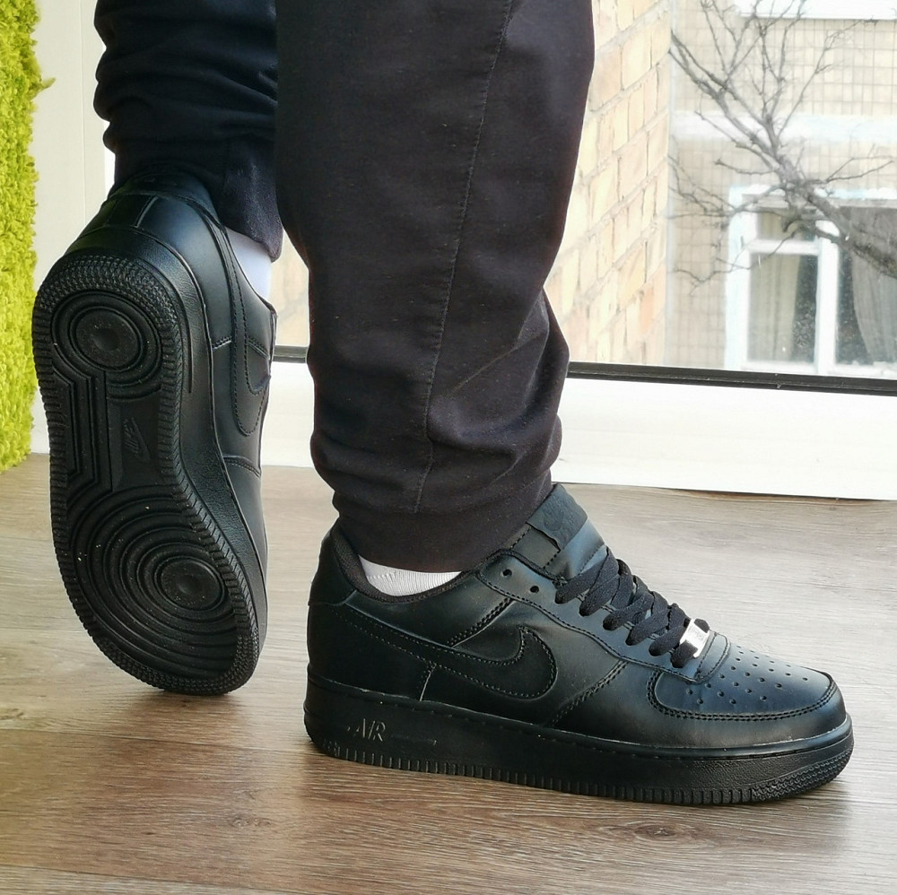 Кросівки Nike Force Чорні Жіночі Форси Шкіряні Найк (розміри: 36,37,38,39,41) Дніпро - фото 5