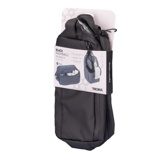 Сумка-косметичка Troika Black Washbag 2 поліестер (32 х 15 х 4.5 см) Чорний Київ