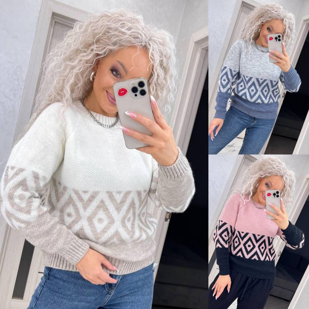 Женский яркий свитер с орнаментом. 46-54р Київ - фото 2