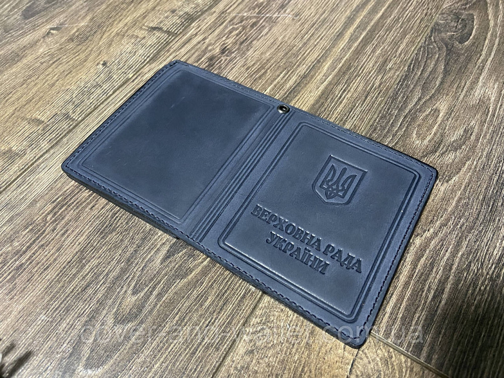 Шкіряна обкладинка Верховна Рада України синього кольору Київ - фото 5