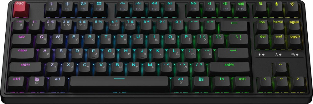 Клавіатура бездротова Keychron C3 Max Super Red Switch Black RGB (C3M-H1-UA) ( 18780 ) Харьков - изображение 2