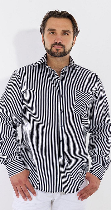 Чоловіча сорочка в смужку Київ - фото 1