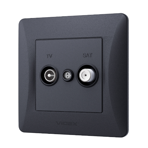 BINERA чорний графіт Розетка внутрішня SAT TV+супутник  кінцева Videx Житомир - изображение 4