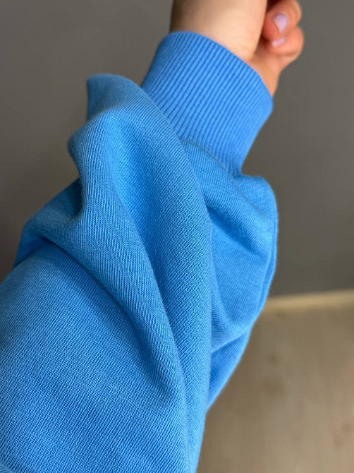 Костюм женский Quzen 470-471 свитшот и джогеры на резинке оверсайз, голубой, S/M Киев - изображение 17