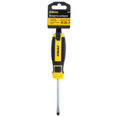 Отвертка Sigma шлицевая SL 5.0x75мм CrV Mega (4009201) Винница