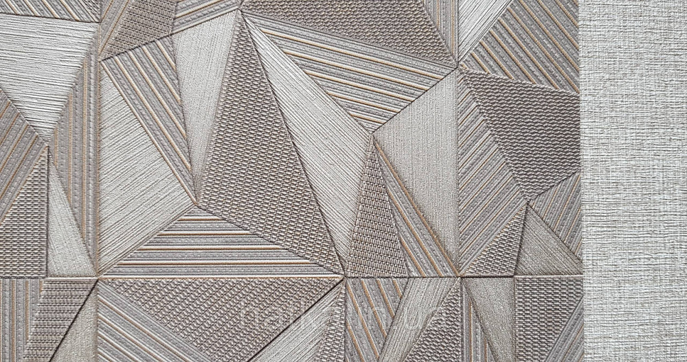 Шпалери вінілові на флізеліні AdaWall Omega1.06х10 геометрія 3д коричневі золотисті 23204-4 Київ - фото 3