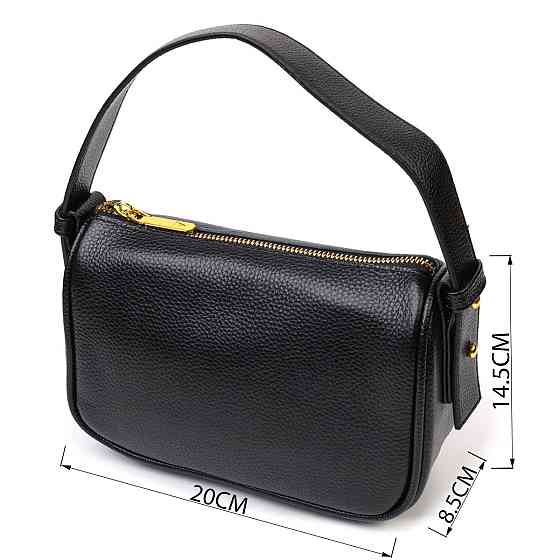 Современная сумка на плечо кросс-боди из натуральной кожи 22127 Vintage Черная Киев