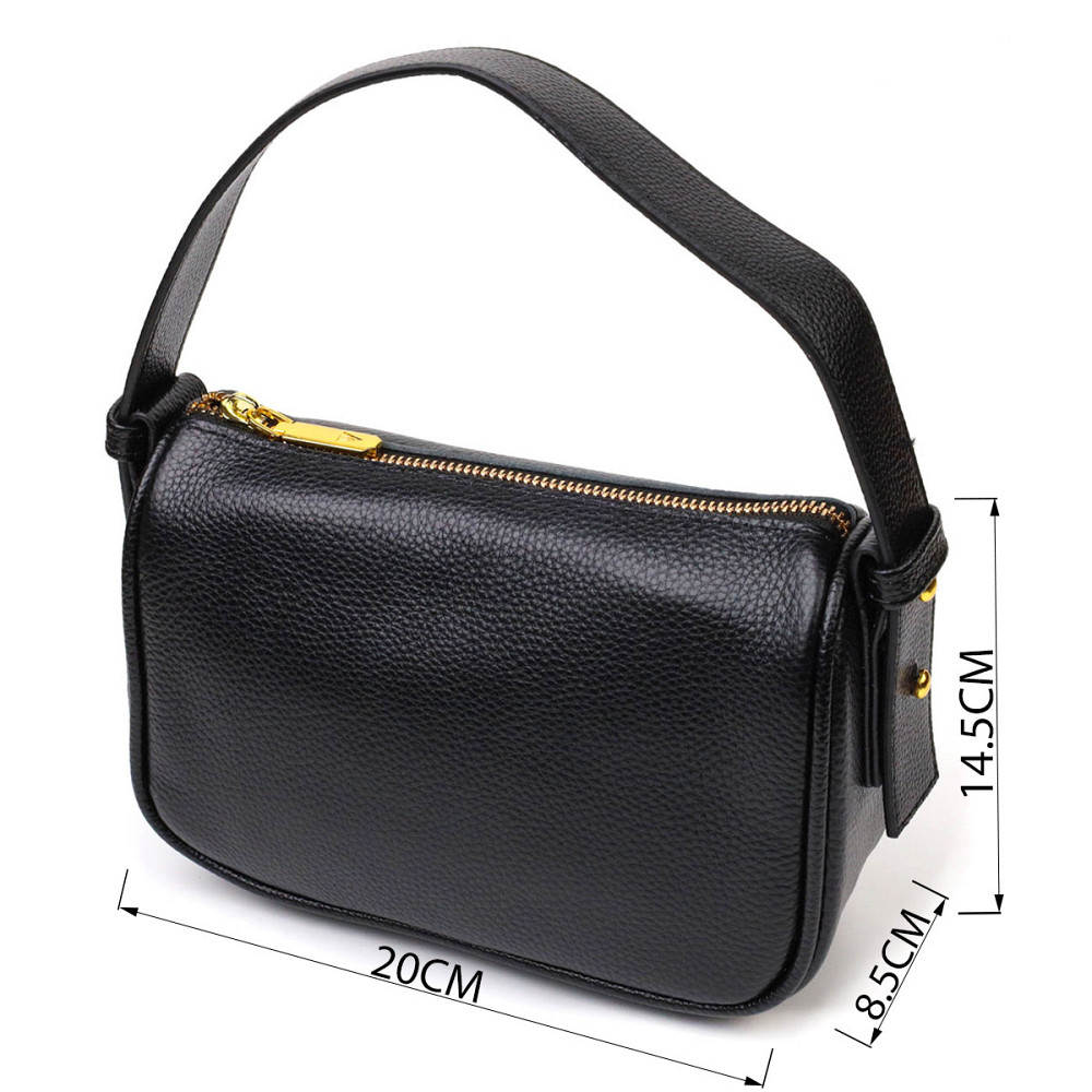 Современная сумка на плечо кросс-боди из натуральной кожи 22127 Vintage Черная Киев - изображение 3