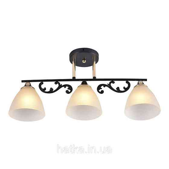 Люстра потолочная на 3 плафона VALESO LX2493-3, патрон E27, Черный+Золото Киев
