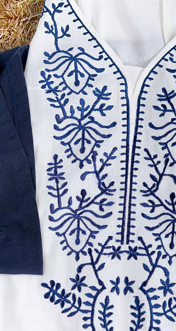 Комбинированное льняное платье Киев - изображение 6