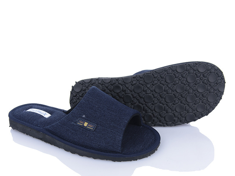 Тапочки чоловічі домашні PaGo відриті з легкою підошвою "Класик" сині джинс Одеса - фото 7