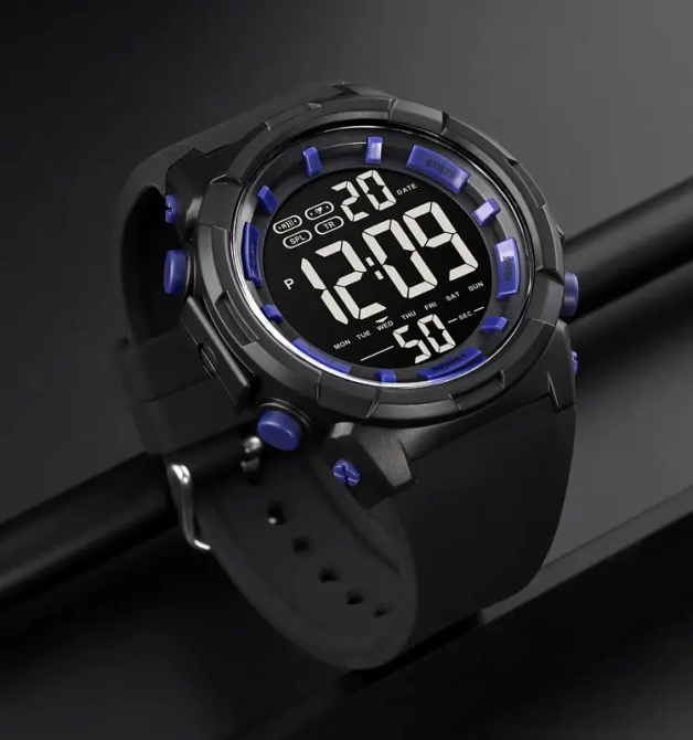 Чоловічий наручний годинник Skmei 1845 (Чорний з синім) Київ - фото 5