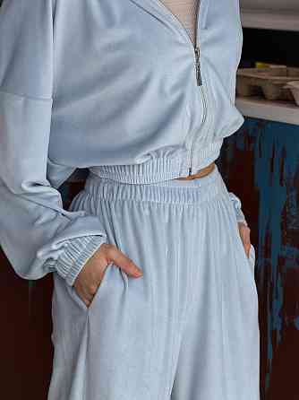 Женский повседневный велюровый костюм двойка: кофта и штаны плотный турецкий велюр Одесса