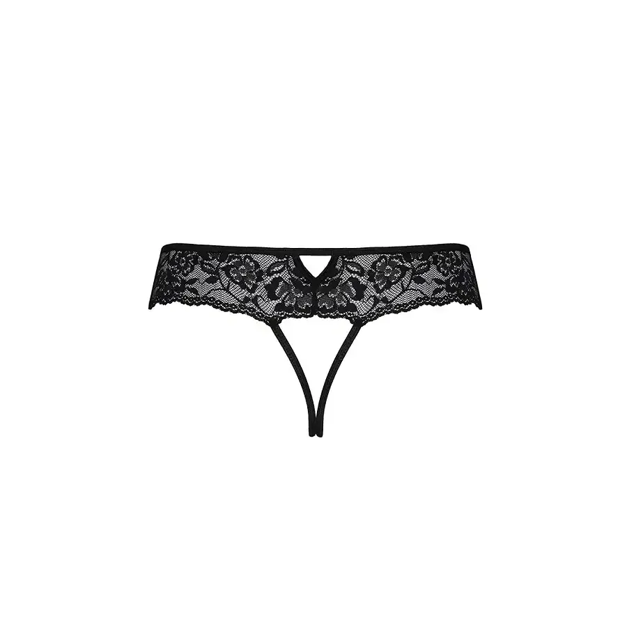 Мереживні стрінги з доступом Passion SENIA THONG L/XL, black Львів - фото 6