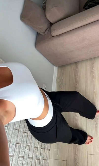 Жіночий прогулянковий костюм-двійка: топ і штани двонитка + мікродайвінг Чорний, 42/44 Одеса - фото 1