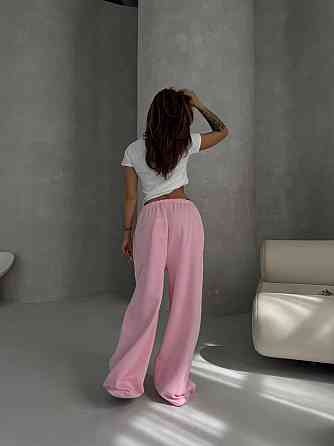 Жіночі стильні штани оверсайз-джогери двонитка Рожевий Одеса