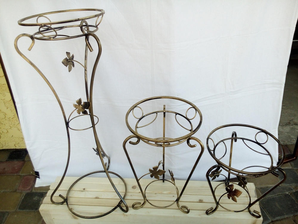 Подставка кованая средняя для цветов на 1 вазон, стойка под цветы, вазон Киев - изображение 4