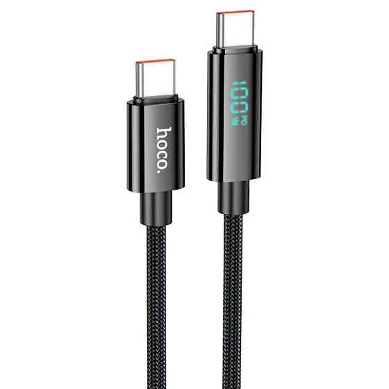 Кабель HOCO U125 Benefit 100W charging data cable with display Type-C to Type-C Black Одеса