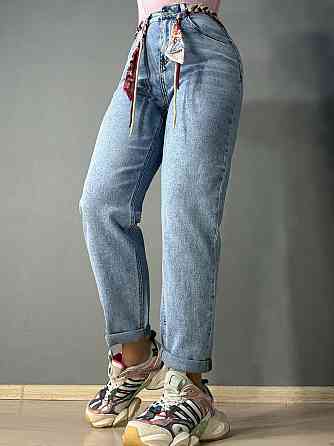 Джинси жіночі Dragon 8321 MOM jeans з поясом стрейчеві блакитні, блакитний, З2, 32, 87 см, 113 см Київ
