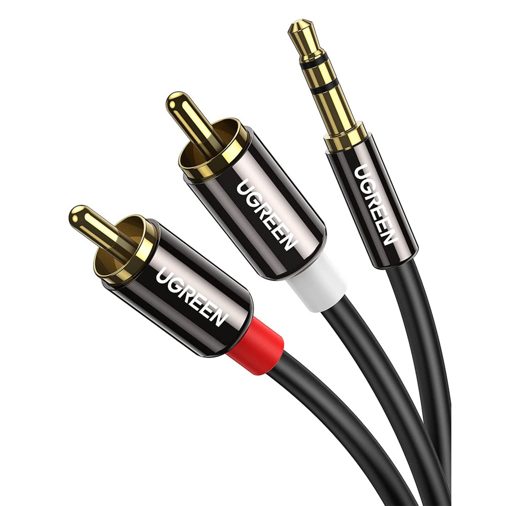 Аудіокабель 3.5 mm to 2RCA стерео розгалужувач Ugreen AV116 10590 (Чорний, 3м) Николаев - изображение 1
