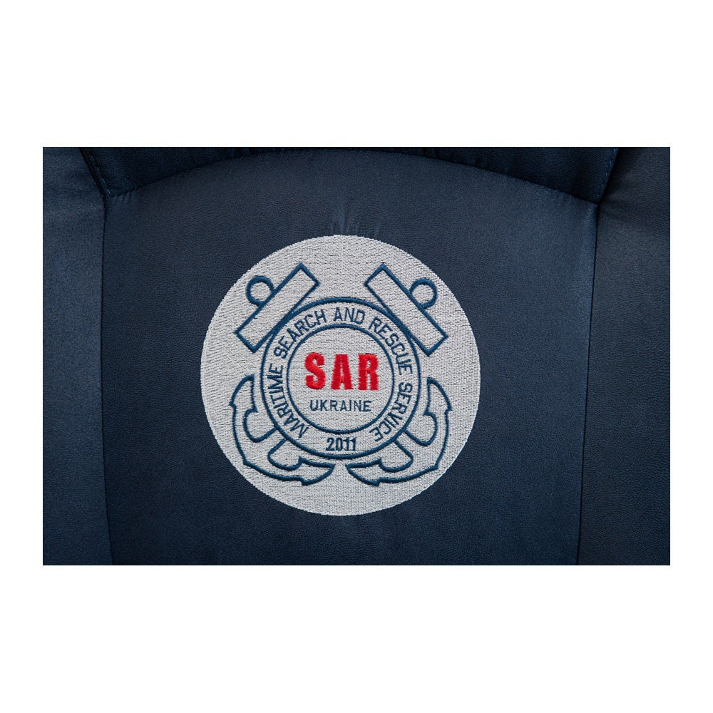 Офісне Конференційне Крісло Alberto Antares Nevi з вишивкою CF Хром Синій Київ - фото 6