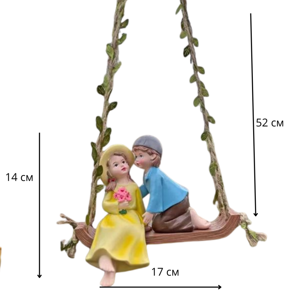 Фигурка Дети на качелях для мини-сада 17 х 14 см Полистоун Одесса - изображение 5