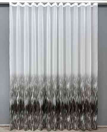 Тюль VR-Textil 1761т Шифон с принтом Венге с белым 300х270 см (42-0788) Киев